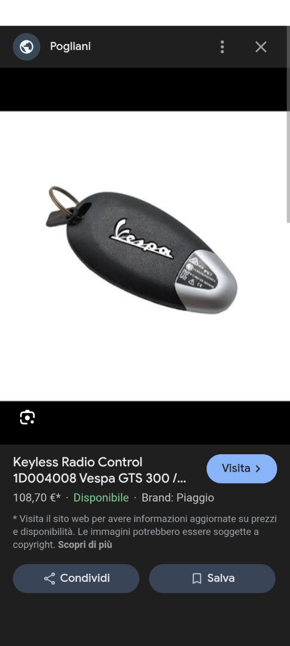 Chiave vespa elettronica